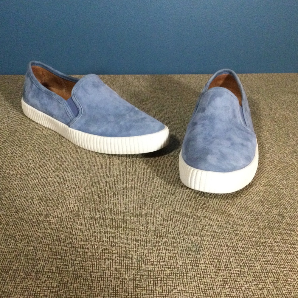 Frye Camille Blue Suede Slip On Sneakers - Picture 2 of 10